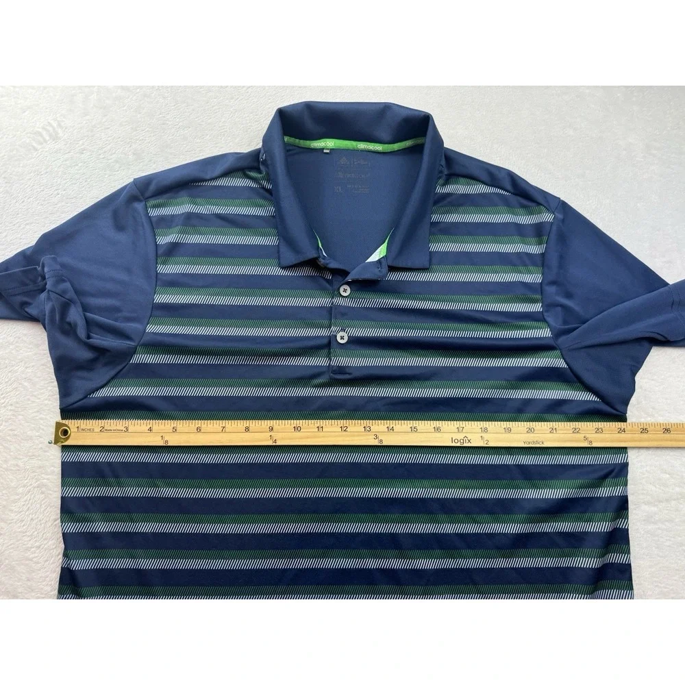 Mens Adidas Climacool Dri Fit Short Sleeve Striped Collared Golf Shirt XL
